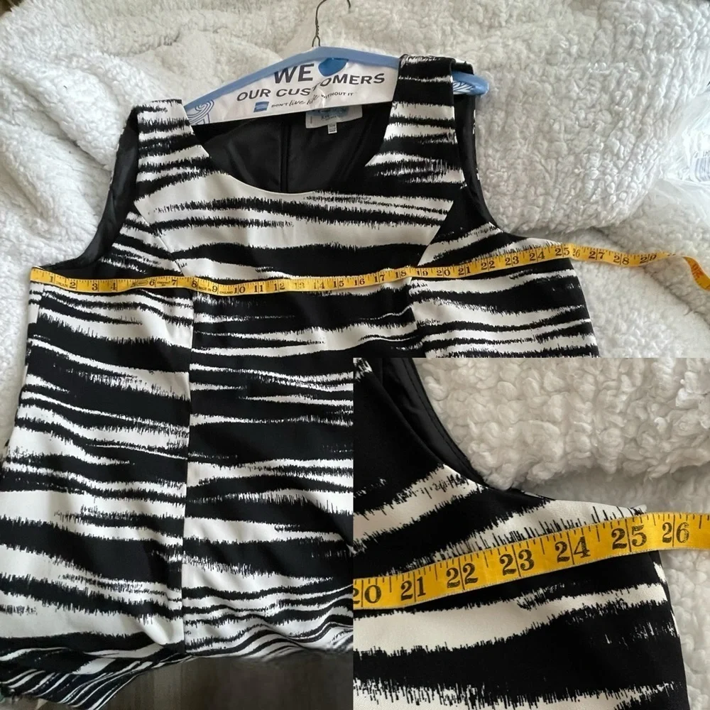 Jones Studio Zebra Print Sleeveless Shift Dress, Filly Lined in Plus Sz 20W/2X - Picture 10 of 17